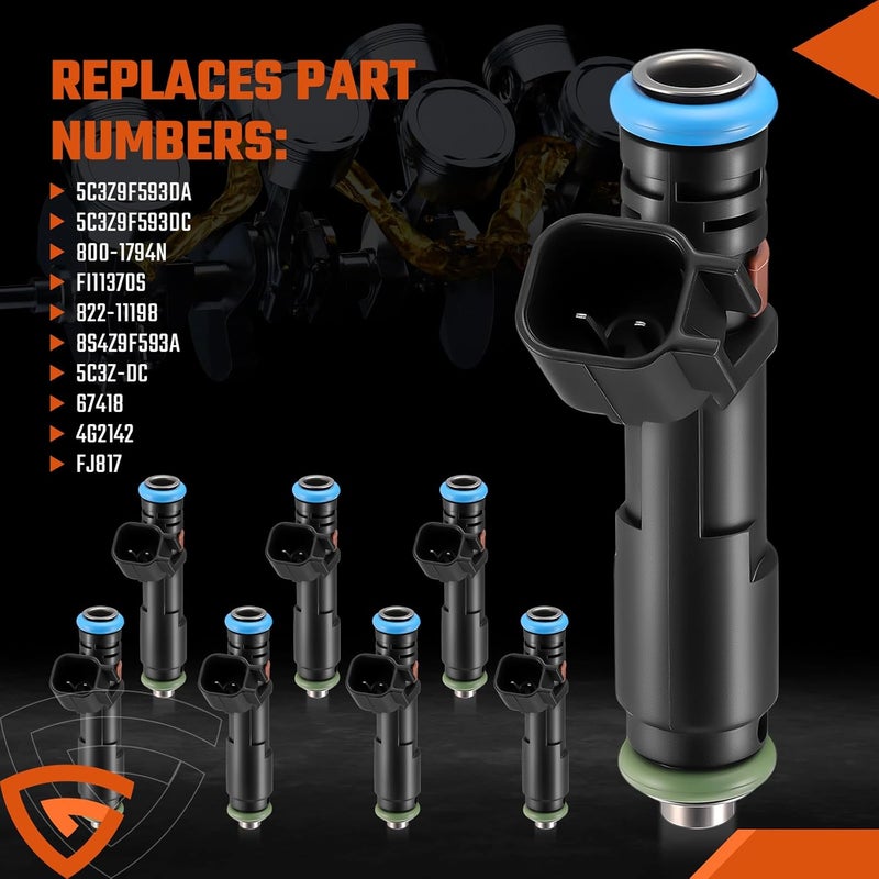 GEARCESS FJ817 5.4L Fuel Injector 8Pcs Set 2 Holes, Fit for Ford F150 F250 F350 Super Duty 2005-2007; Expedition 2005-2006 | Fit for Lincoln Navigator 2005-2007; Mark L 2006-2007, Replace# 5C3Z-DC 8S4Z9F593A - Image 5